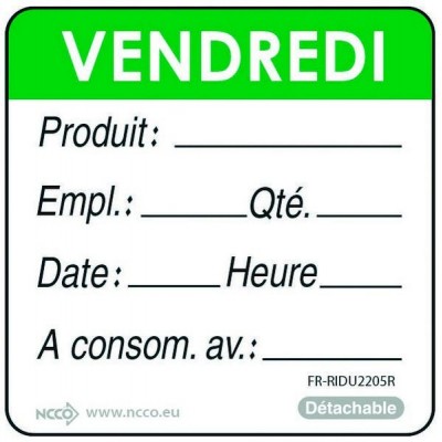 RL 500 ETIQUETTE VENDREDI VERT